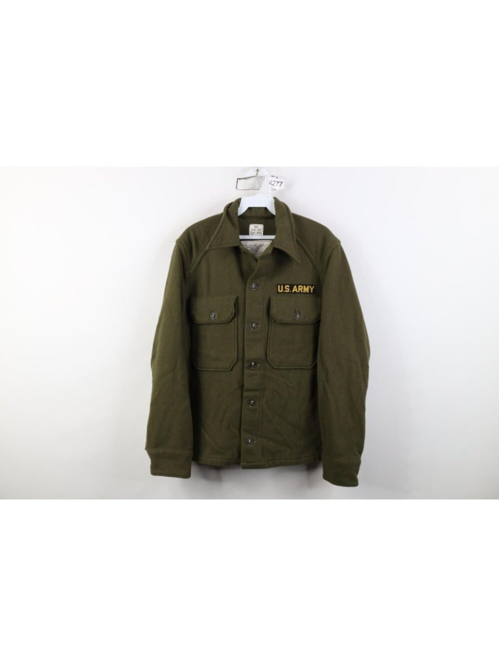 NOS Unissued Vtg 50s Korean War Mens S Army OG108 Wool Field Button Shirt USA